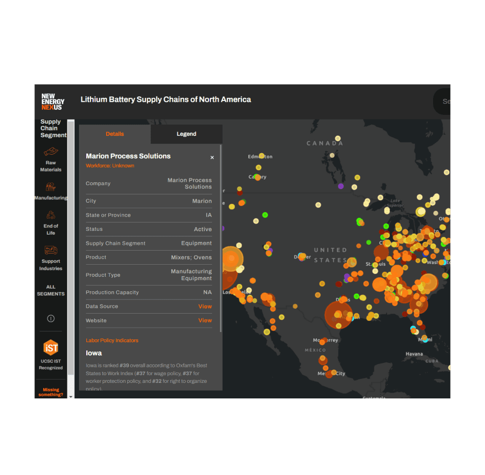 NEX Lithium Map Operation details